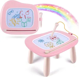 Smasiagon Magnetic Drawing Board for Kids- Girls Toys for Toddler 1-3 - Portable Doodle Board Educational Toys for Ages 2-4 - Birthday Gift Easter Basket Stuffers（Pink