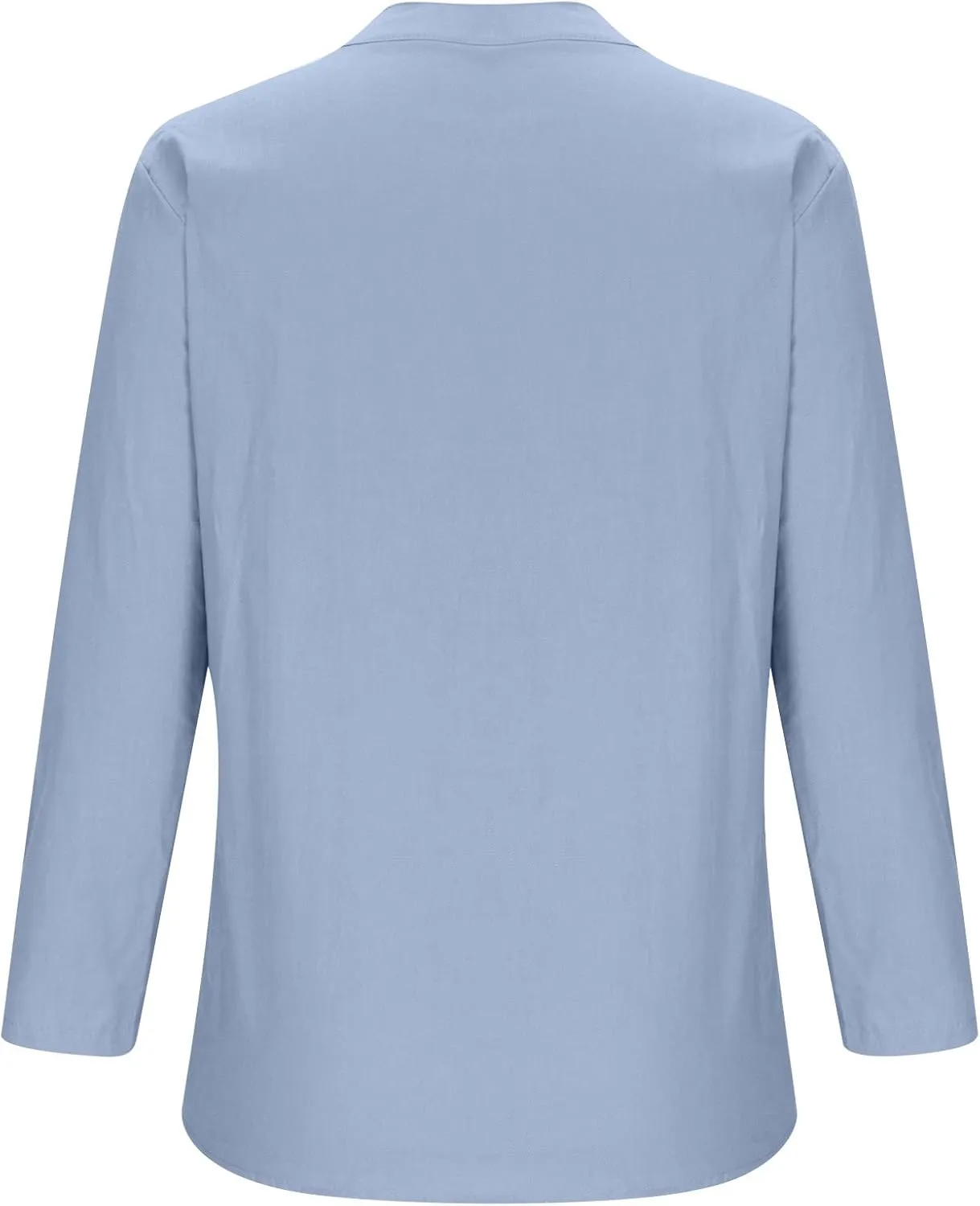 SMIDOW Linen Tops for Women Summer Plus Size Button Down Cotton Linen Shirts Long Sleeve v Neck Loose Comfy Blouse 2023
