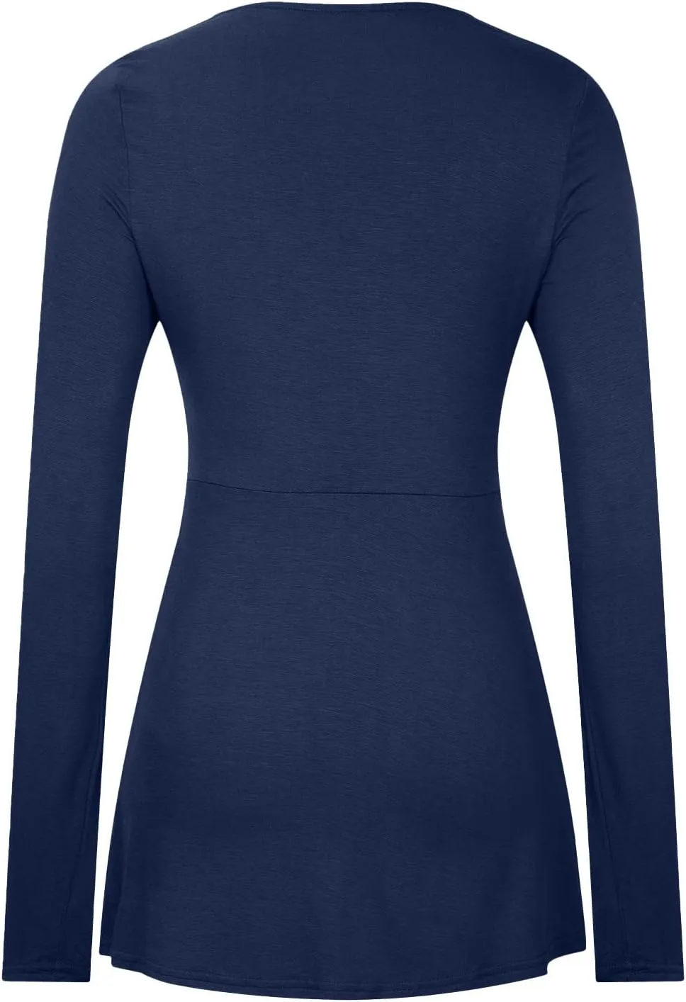 SMIDOW Womens Sexy Twist Front v Neck Tops Trendy Spring Long Sleeve Shirts Solid Casual Loose Comfy Pleated Blouse