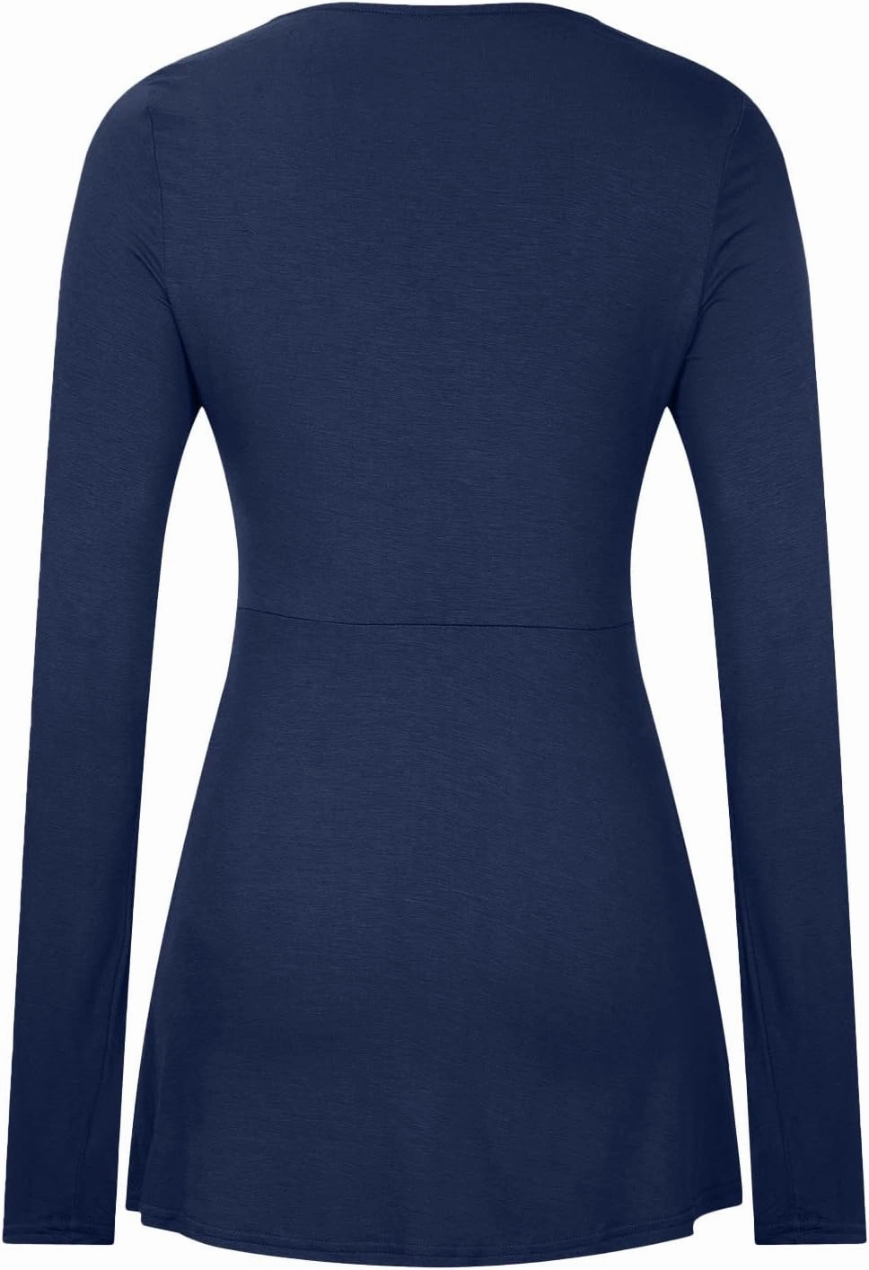 SMIDOW Womens Sexy Twist Front v Neck Tops Trendy Spring Long Sleeve Shirts Solid Casual Loose Comfy Pleated Blouse