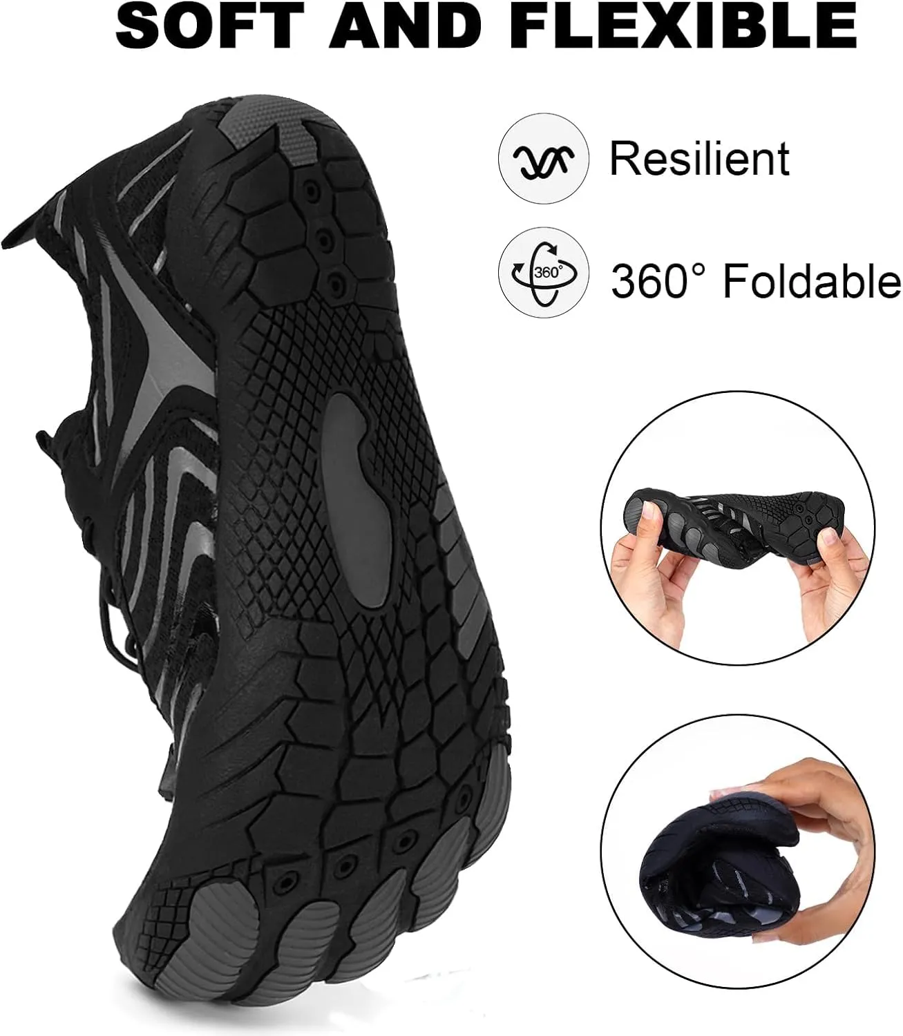 Smoneyful Hiking Footwear Barefoot Shoes Women, Breathable Non Slip, Wide Toe Water Hike, Neuropathy Grounded Comfort Wear