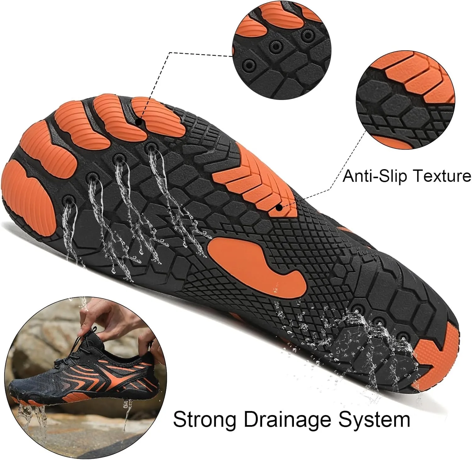 Smoneyful Hiking Footwear Barefoot Shoes Women, Breathable Non Slip, Wide Toe Water Hike, Neuropathy Grounded Comfort Wear