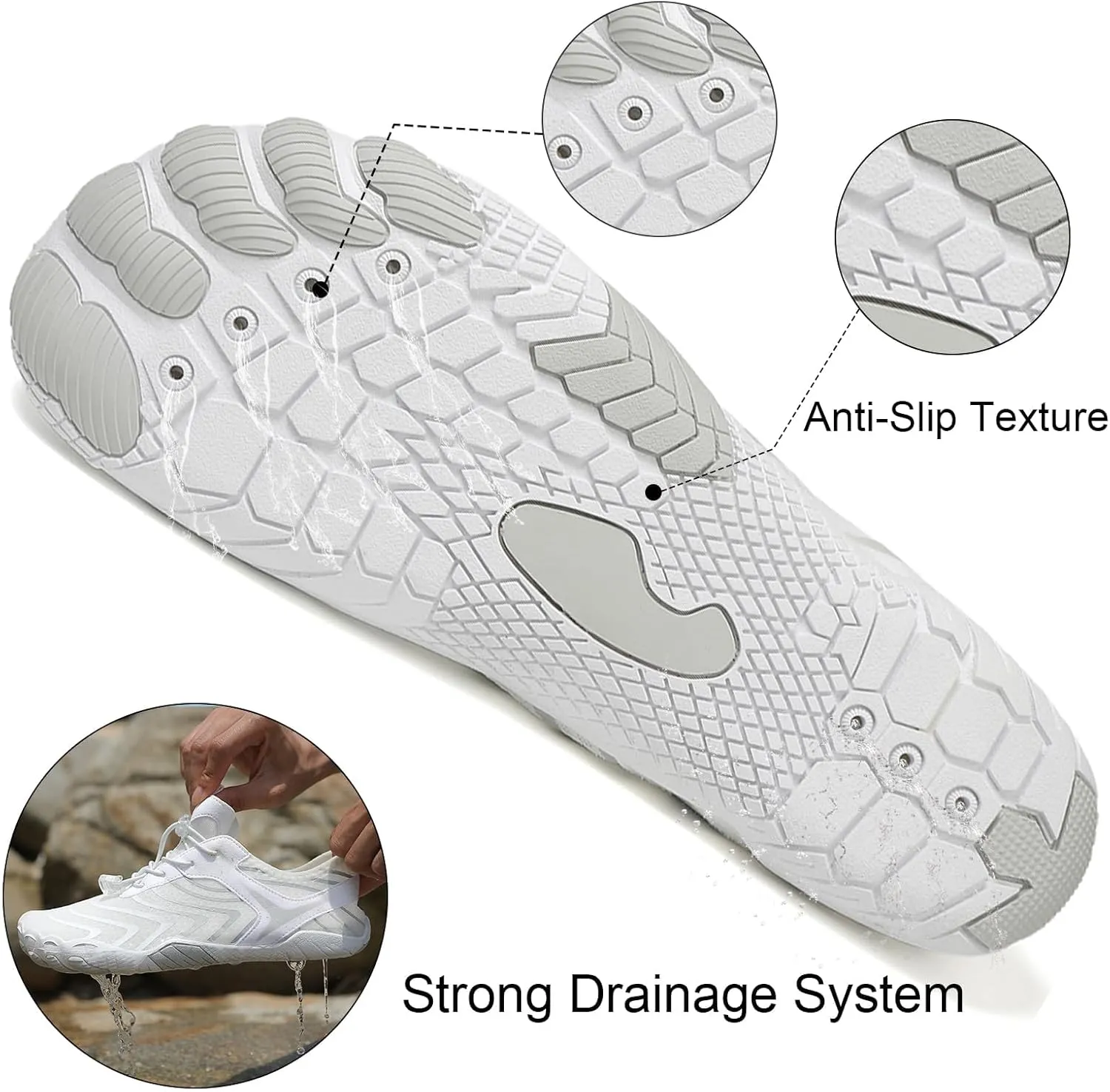Smoneyful Hiking Footwear Barefoot Shoes Women, Breathable Non Slip, Wide Toe Water Hike, Neuropathy Grounded Comfort Wear