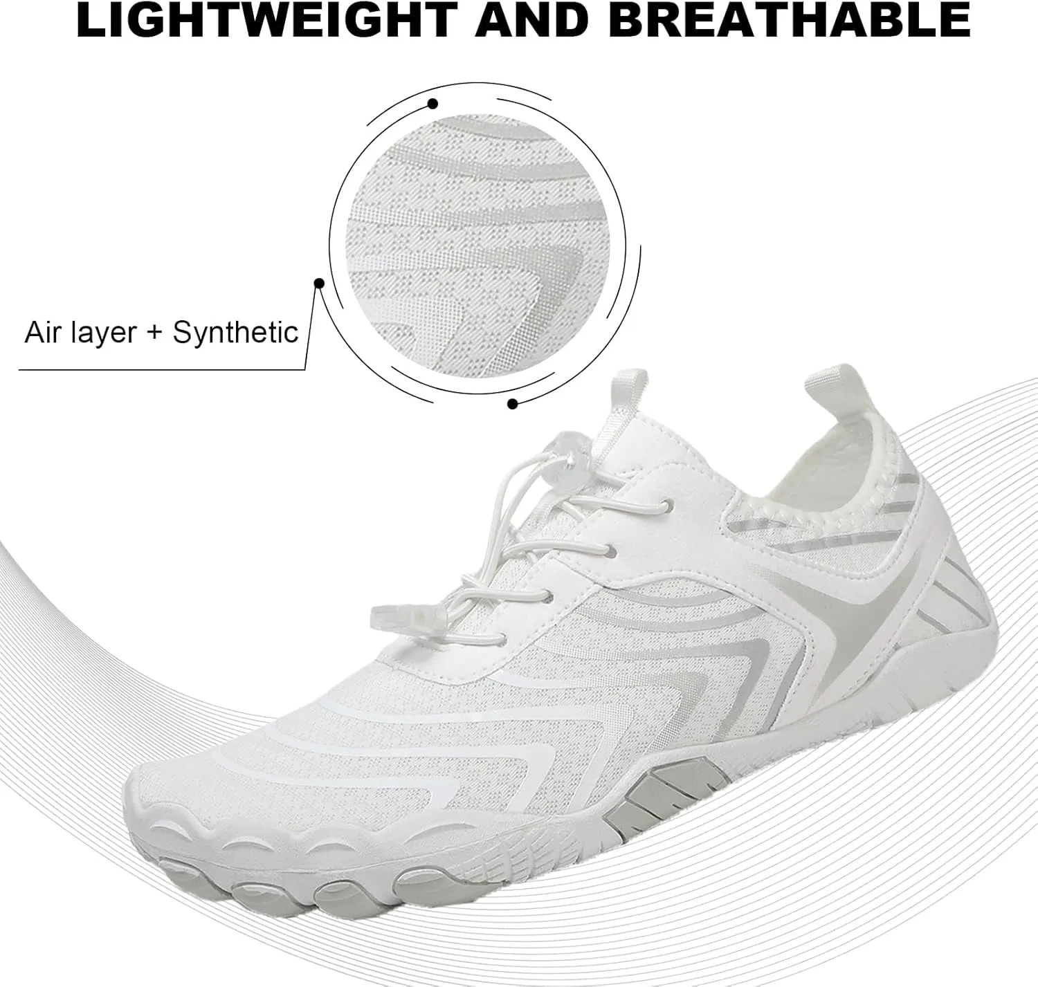 Smoneyful Hiking Footwear Barefoot Shoes Women, Breathable Non Slip, Wide Toe Water Hike, Neuropathy Grounded Comfort Wear