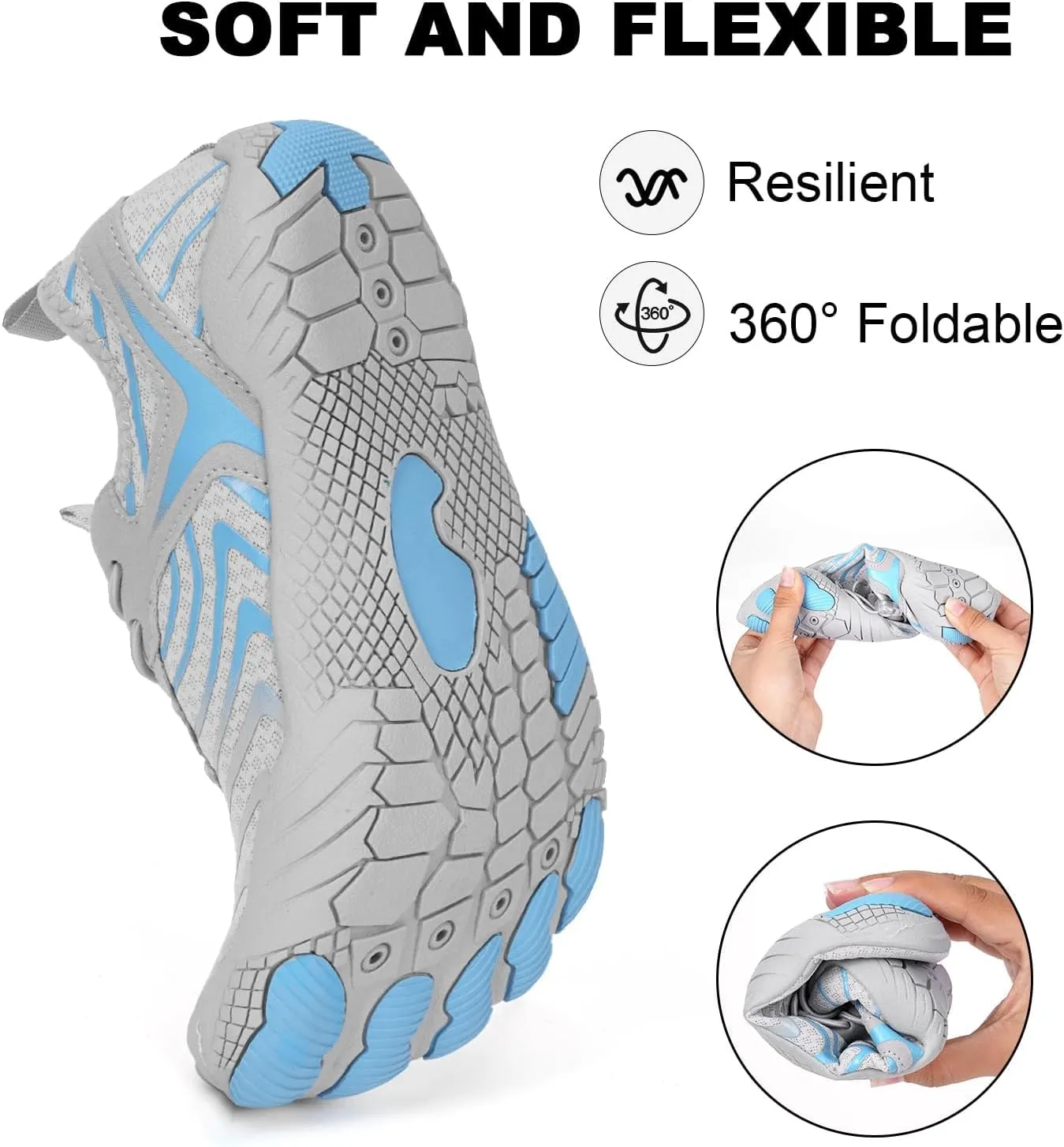 Smoneyful Hiking Footwear Barefoot Shoes Women, Breathable Non Slip, Wide Toe Water Hike, Neuropathy Grounded Comfort Wear