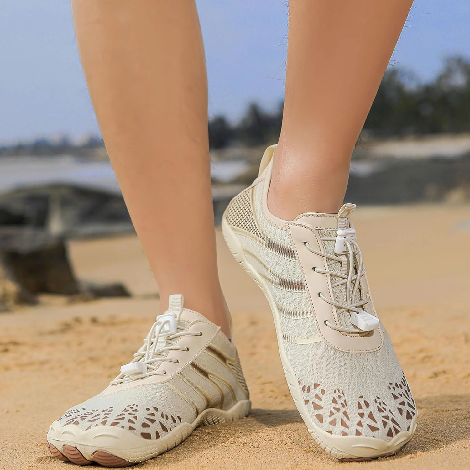 Smoneyful Hiking Footwear Barefoot Shoes Women, Breathable Non Slip, Wide Toe Water Hike, Neuropathy Grounded Comfort Wear