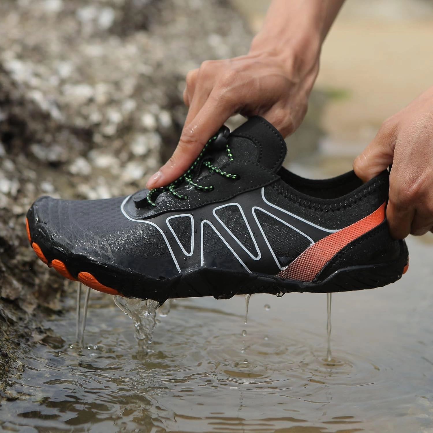Smoneyful Hiking Footwear Barefoot Shoes Women, Breathable Non Slip, Wide Toe Water Hike, Neuropathy Grounded Comfort Wear