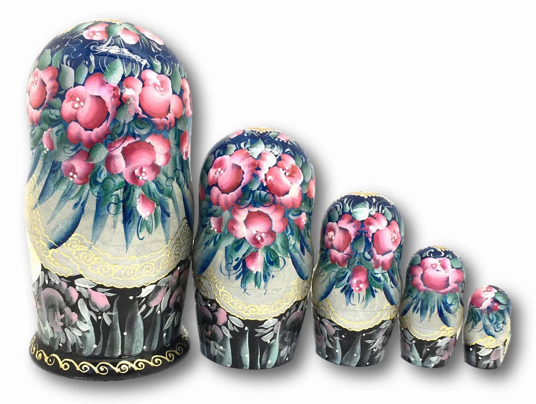 Snow Queen Russian Nesting Dolls Storyteller set of 5