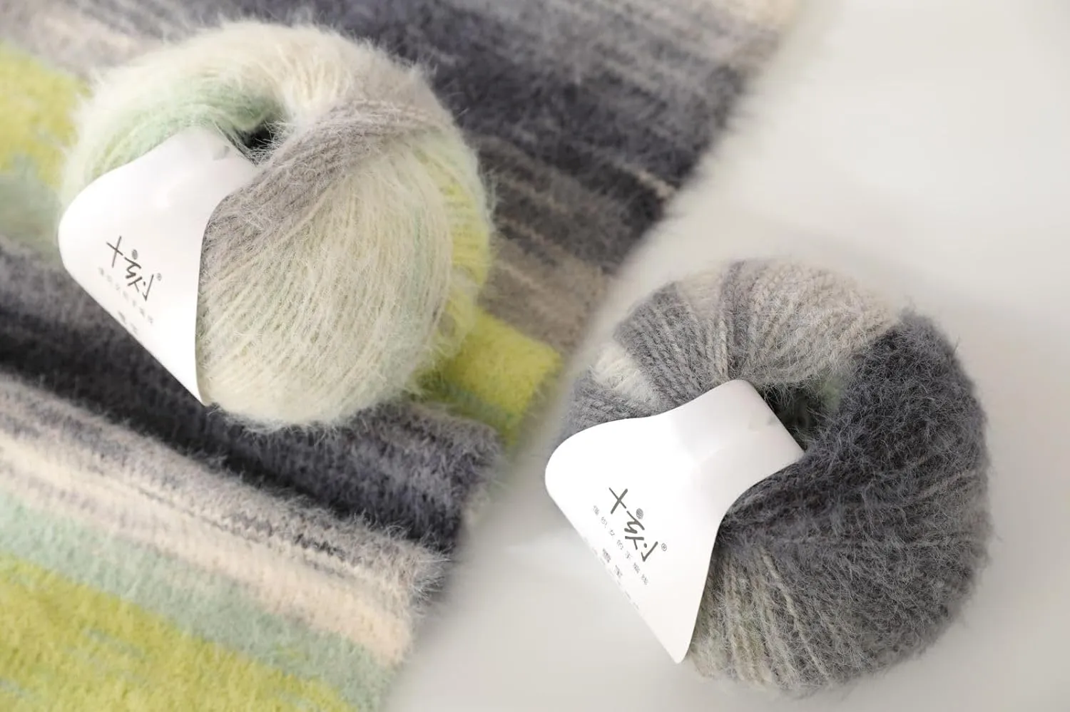 Snowbaby Wool Acrylic Blend Long Pile Yarn,(Worsted) Luxurious Fuzzy Multicolor Gradient Yarn for Knitting and Crocheting Hat Scarf Sweater, 2 * 3.52oz/100g 207yds(54-River of Forgetfulness)