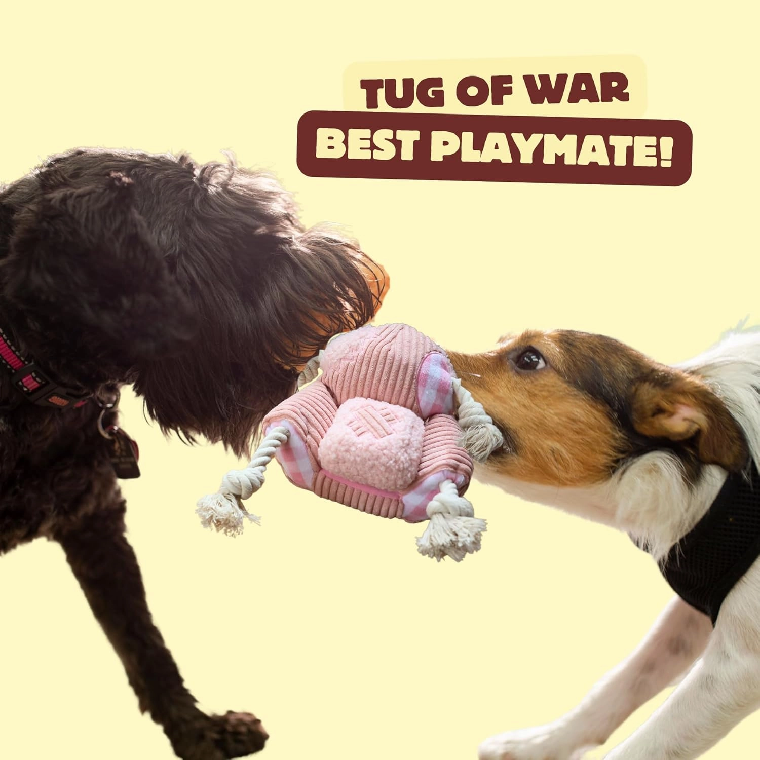 Sofa Squeaky Dog Toys, Durable Chew Rope Tug Toys for Large Dogs, Interactive Plush Puppy Toy for Teeth Cleaning, Birthday Gift