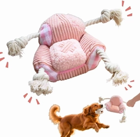 Sofa Squeaky Dog Toys, Durable Chew Rope Tug Toys for Large Dogs, Interactive Plush Puppy Toy for Teeth Cleaning, Birthday Gift