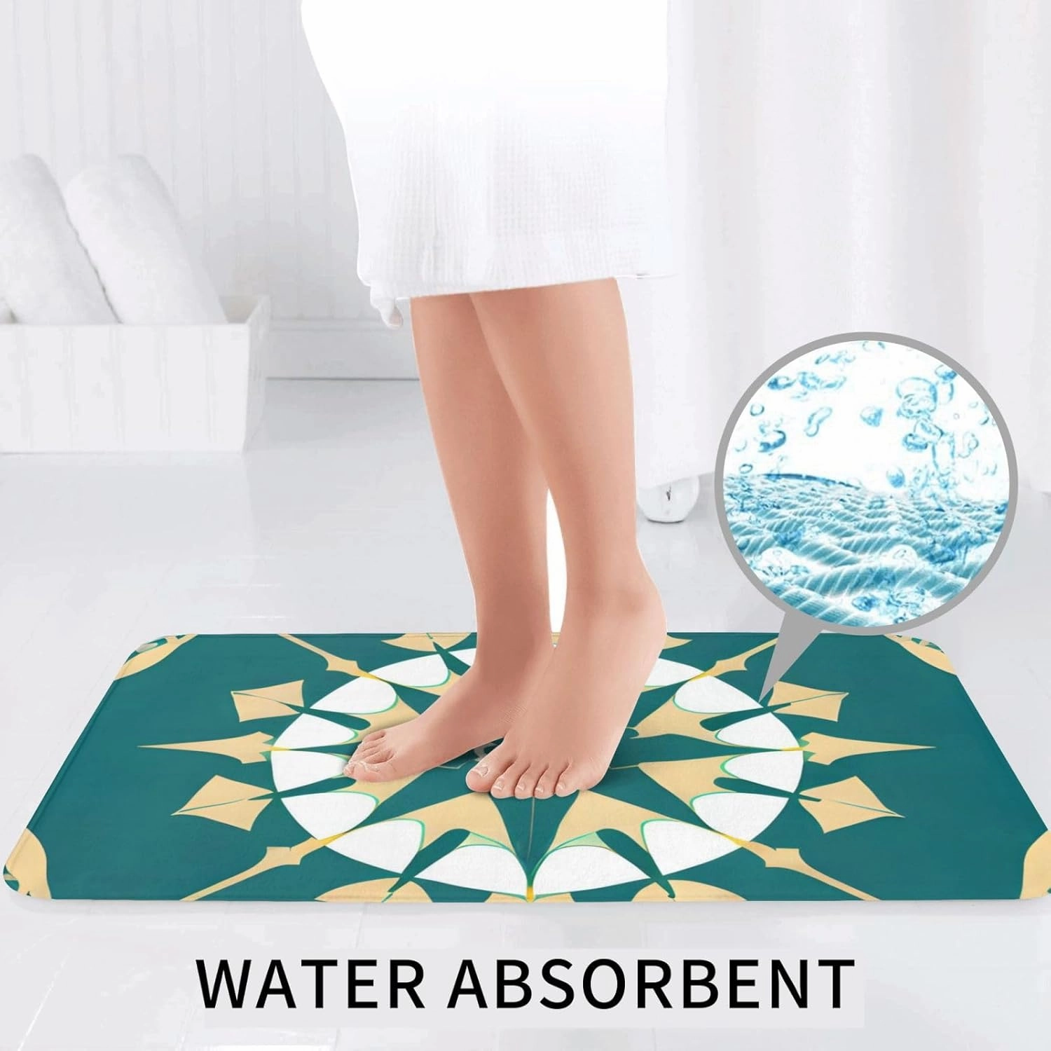 Soft and Comfortable Flannel Bathroom Non Slip Rugs,Super Absorbent Anti-Skid Carpet 3 Pieces/Set Exotic Style Floral