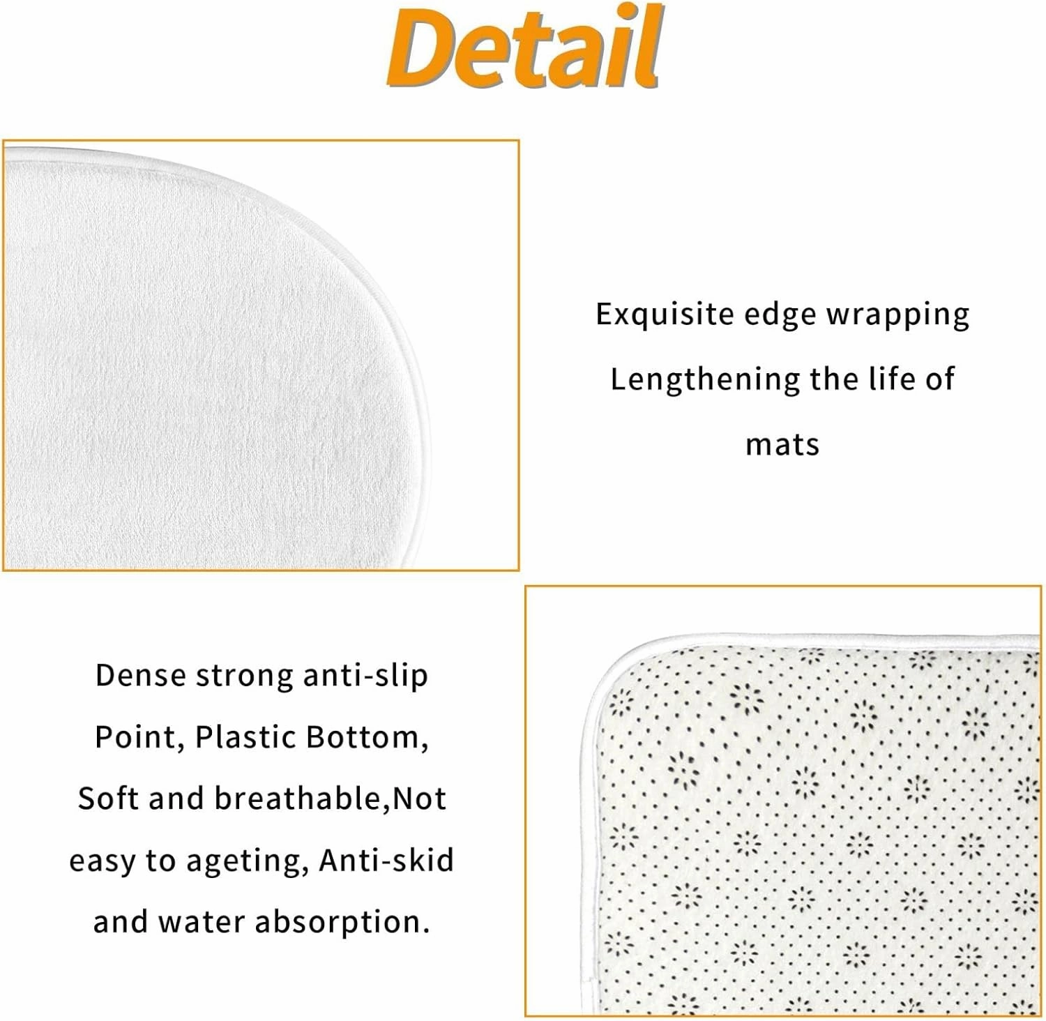 Soft and Comfortable Flannel Bathroom Non Slip Rugs,Super Absorbent Anti-Skid Carpet 3 Pieces/Set Exotic Style Floral