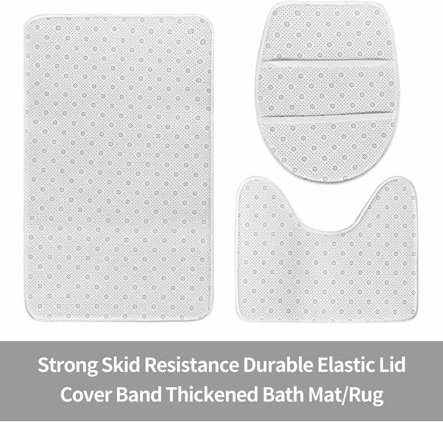 Soft and Comfortable Flannel Bathroom Non Slip Rugs,Super Absorbent Anti-Skid Carpet 3 Pieces/Set Lightning Storm