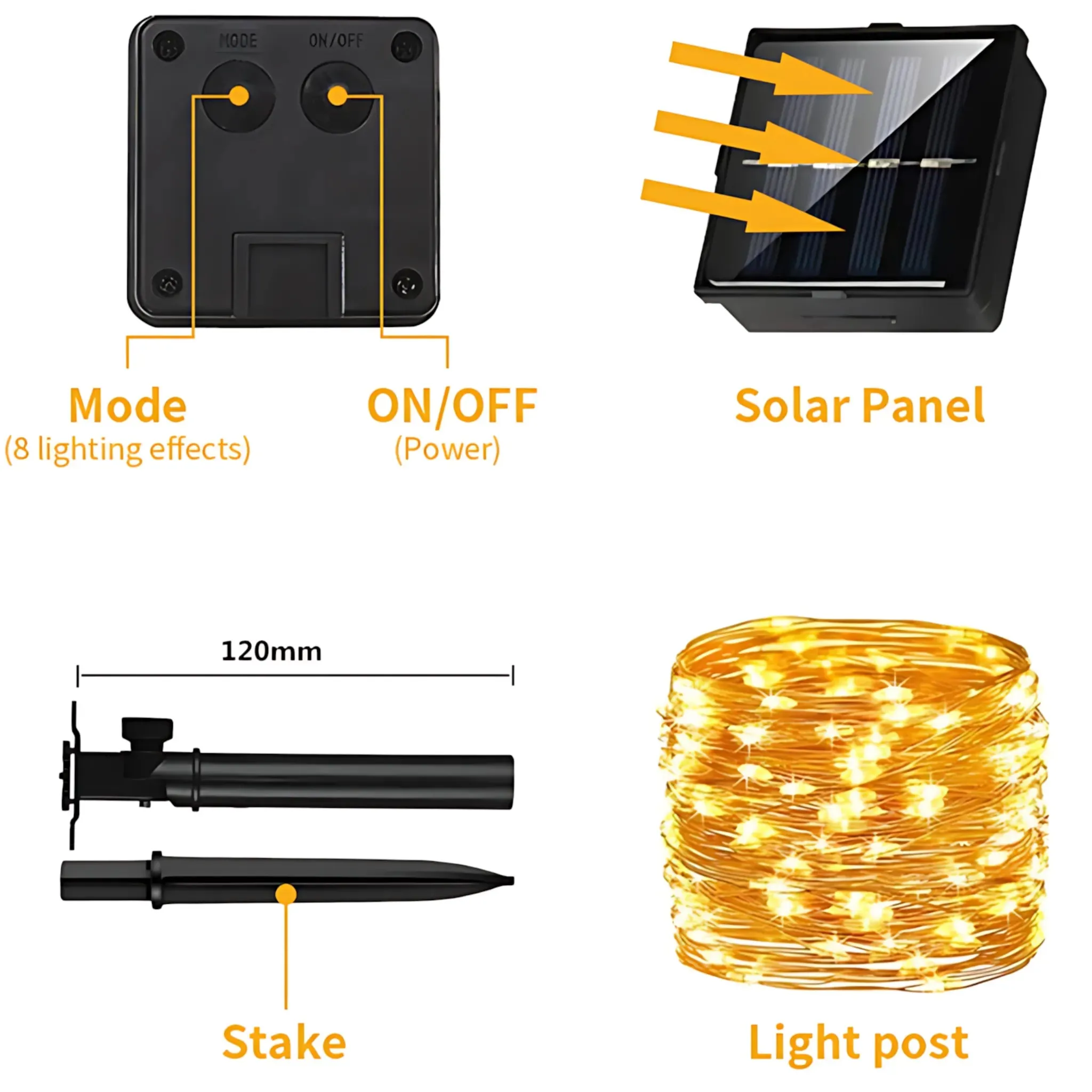 Solar String Lights - Waterproof LED Fairy Lights for Outdoor Decor