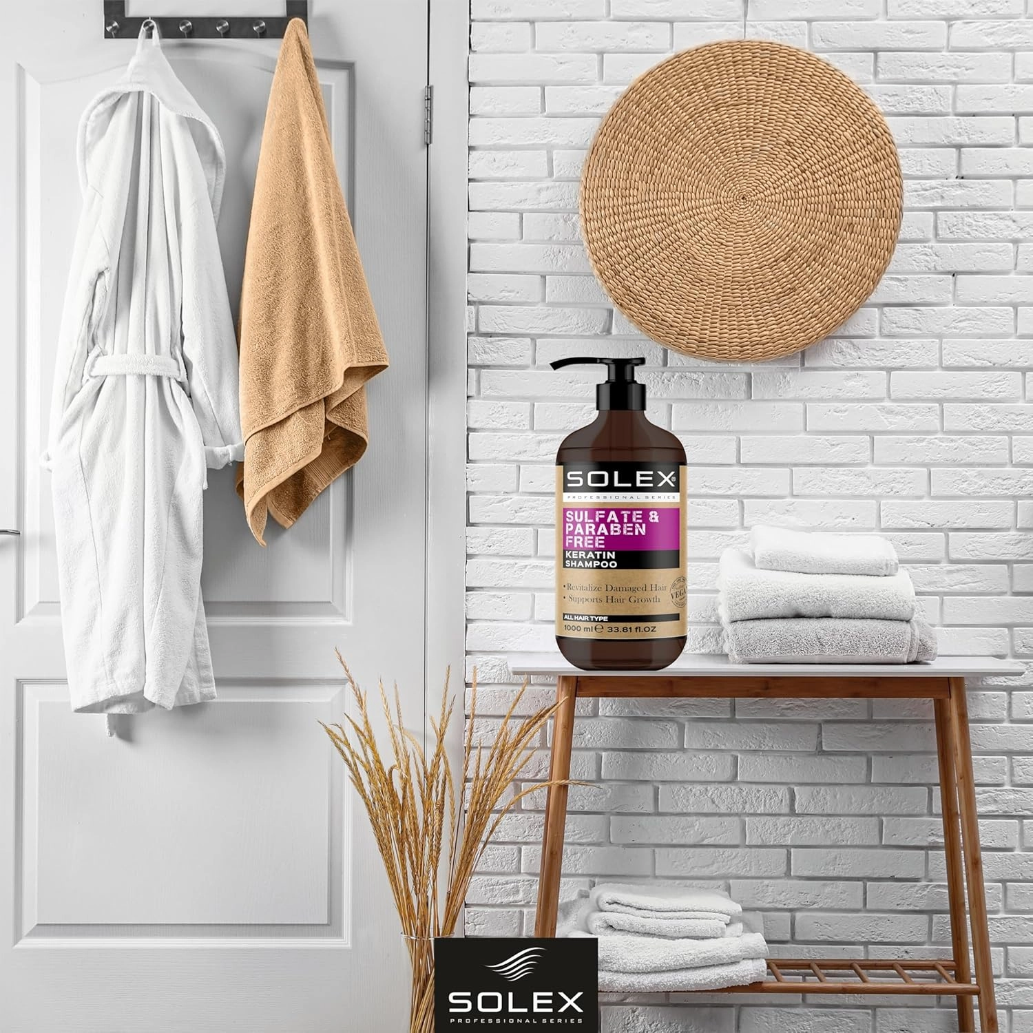 Solex Keratin Shampoo for Hair Growth - Sulfate & Paraben Free - Volumizing Shampoo for Hair Loss - Treatment for Men & Women, Thickening Volumizing Products, (1 Pack x 33.8 Fl Oz. / 1000 mL)