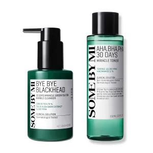 SOME BY MI AHA BHA PHA 30 Days Miracle Toner   Bye Bye Blackhead 30 Days Miracle Green Tea Tox Bubble Cleanser