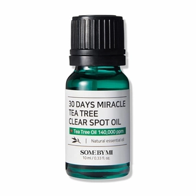 SOME BY MI 30 Days Miracle Tea Tree Clear Spot Oil - 0.33Oz, 10ml - Made from Tea tree Leaf Water for Sensitive Skin - Calming, Rapid Skin Trouble and Sebum Control - Facial Skin Care