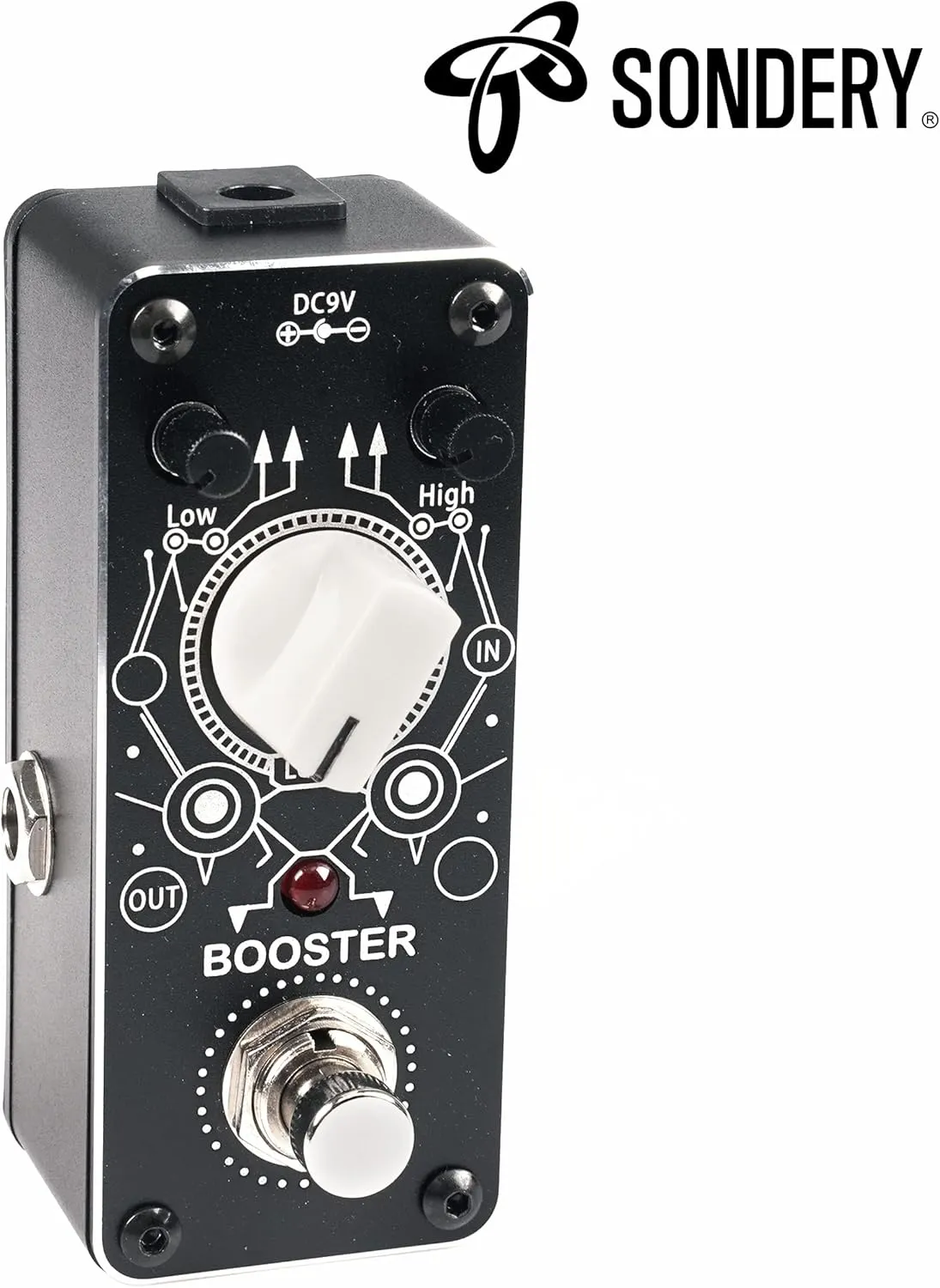 Sondery Boost Pedal for Electric Guitar and Bass, Mini Clean Booster Pedal, True Bypass, More or Less 14dB Change for Frequencies Under 250Hz or Above 1KHz, Art Design Series Pedal