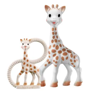 Sophie la girafe Classical Creation Birth Set #1 | Gift Set Includes Gift Bag, Card, Sophie la girafe & Teething Ring | Handcrafted in France | Made from Natural Rubber | Designed for Teething Babies