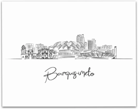 South America Cities Line Art, Landscape Skyline, Black & White South America Wall Art, Unframed 11x14 Wall Art Print, Living Room Decor, South America Skyline Drawing