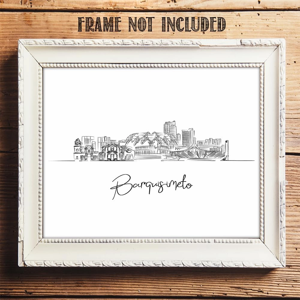 South America Cities Line Art, Landscape Skyline, Black & White South America Wall Art, Unframed 11x14 Wall Art Print, Living Room Decor, South America Skyline Drawing