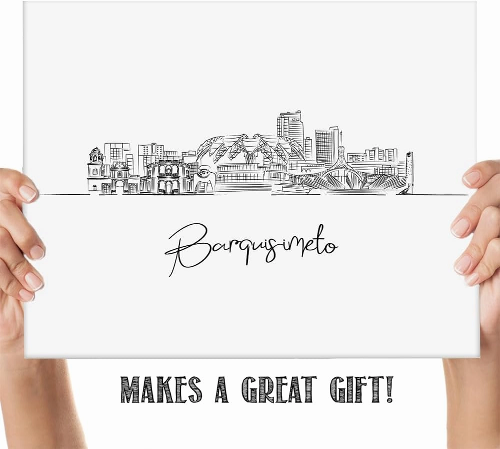 South America Cities Line Art, Landscape Skyline, Black & White South America Wall Art, Unframed 11x14 Wall Art Print, Living Room Decor, South America Skyline Drawing