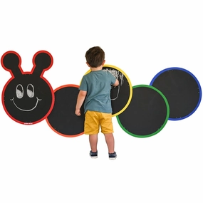 SPARK & WOW Giant Outdoor Chalkboard | Caterpillar | 5 Weatherproof Panels | Suitable for Indoor and Outdoor Use | Toddler Playroom Decor