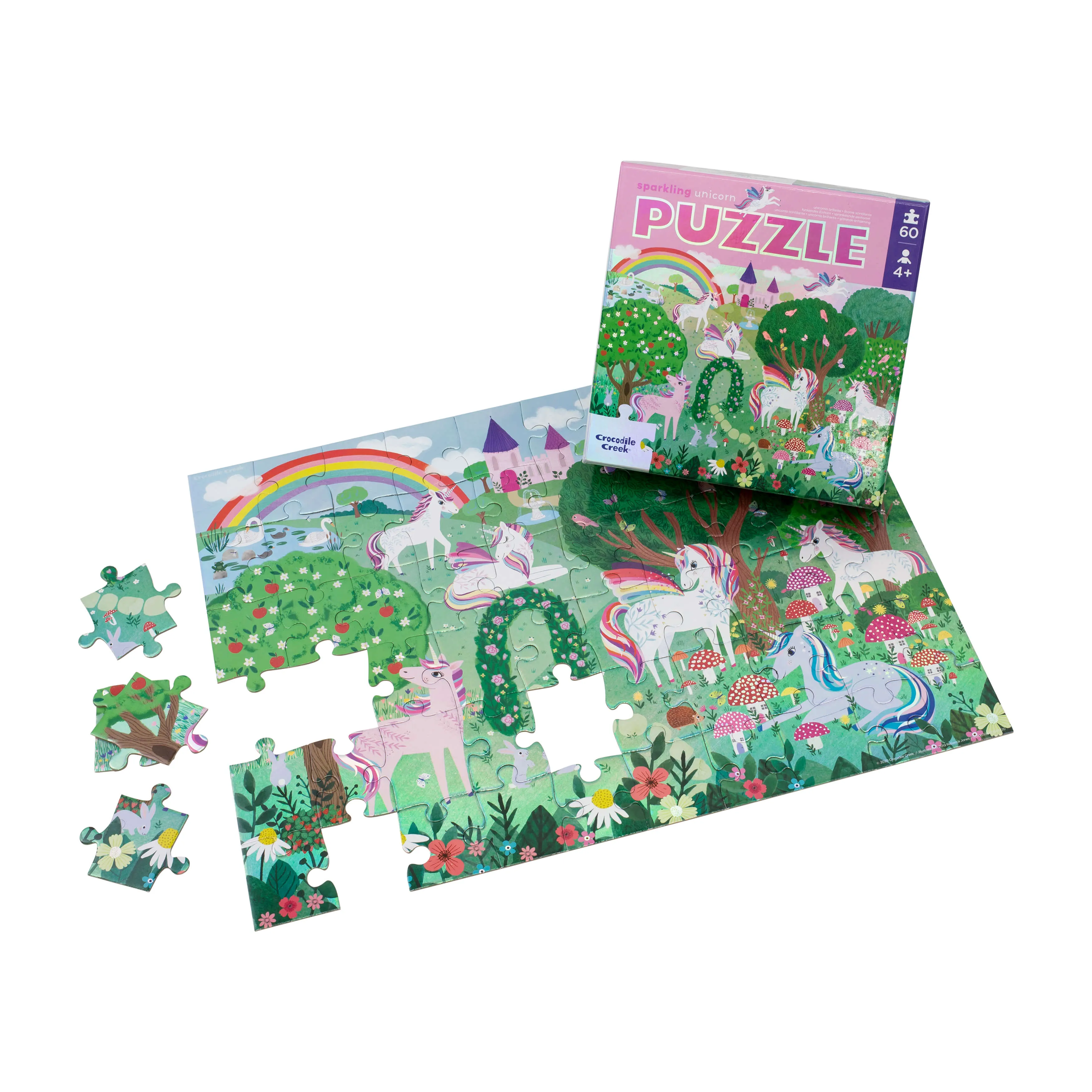 SPARKLING UNICORN FOIL PUZZLE 60pc