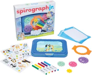 Spirograph Jr Bluey Toys - Toddler Arts and Crafts, Drawing Art Kit, Toddler Activities, Bluey Stickers, Drawing Pad, Jumbo Gears, Washable Markers, Unleash Your Child Inner Artist, Ages 3 