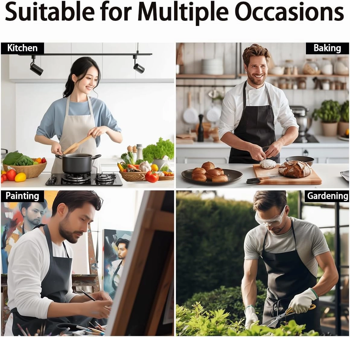 Sporting Theme Aprons for Men Women,Fashion Modern Sports Game Waterproof Apron