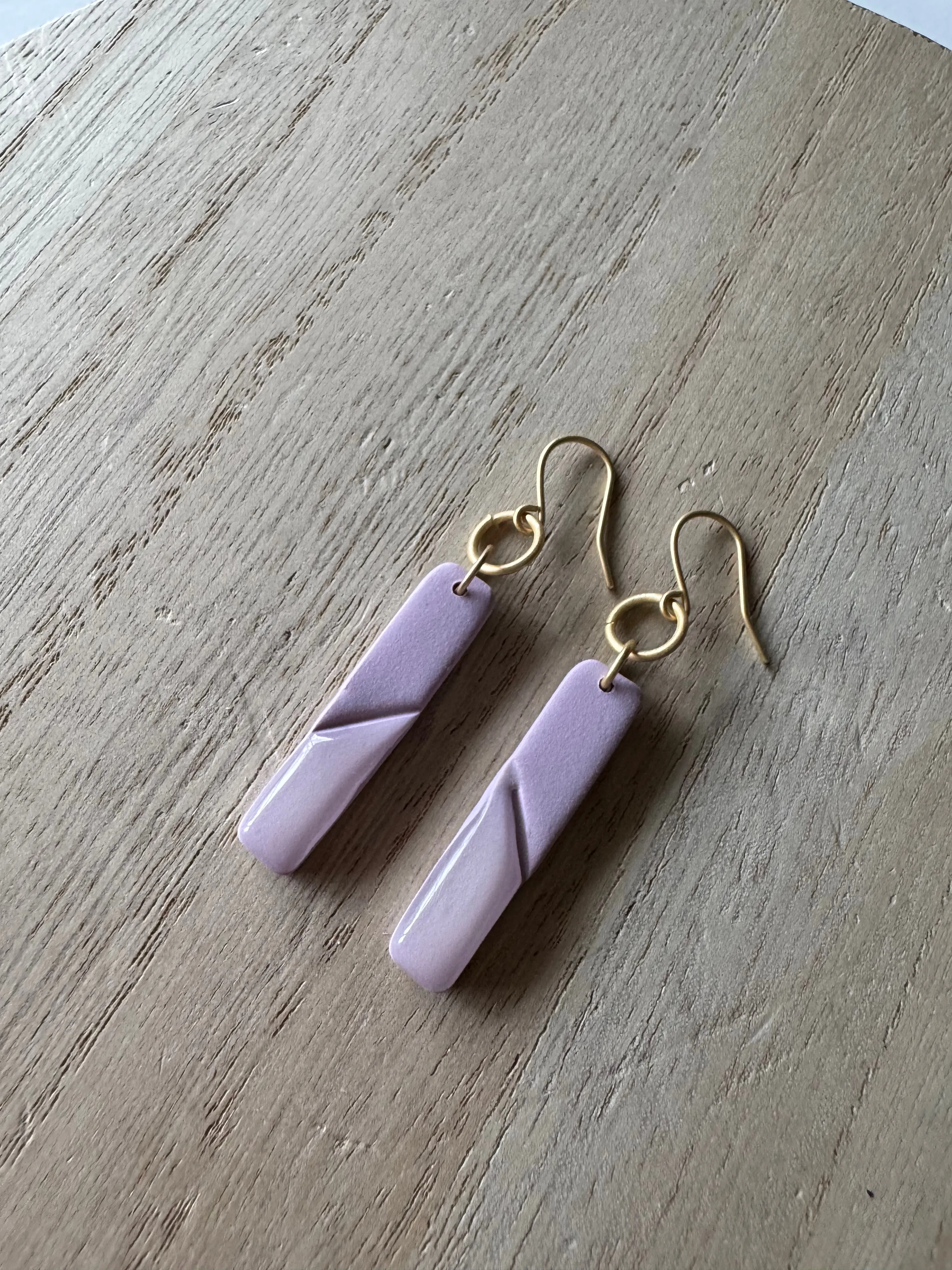 Spring Sorbet Collection -Soft Lilac Mist Purple Clay and Resin Earrings