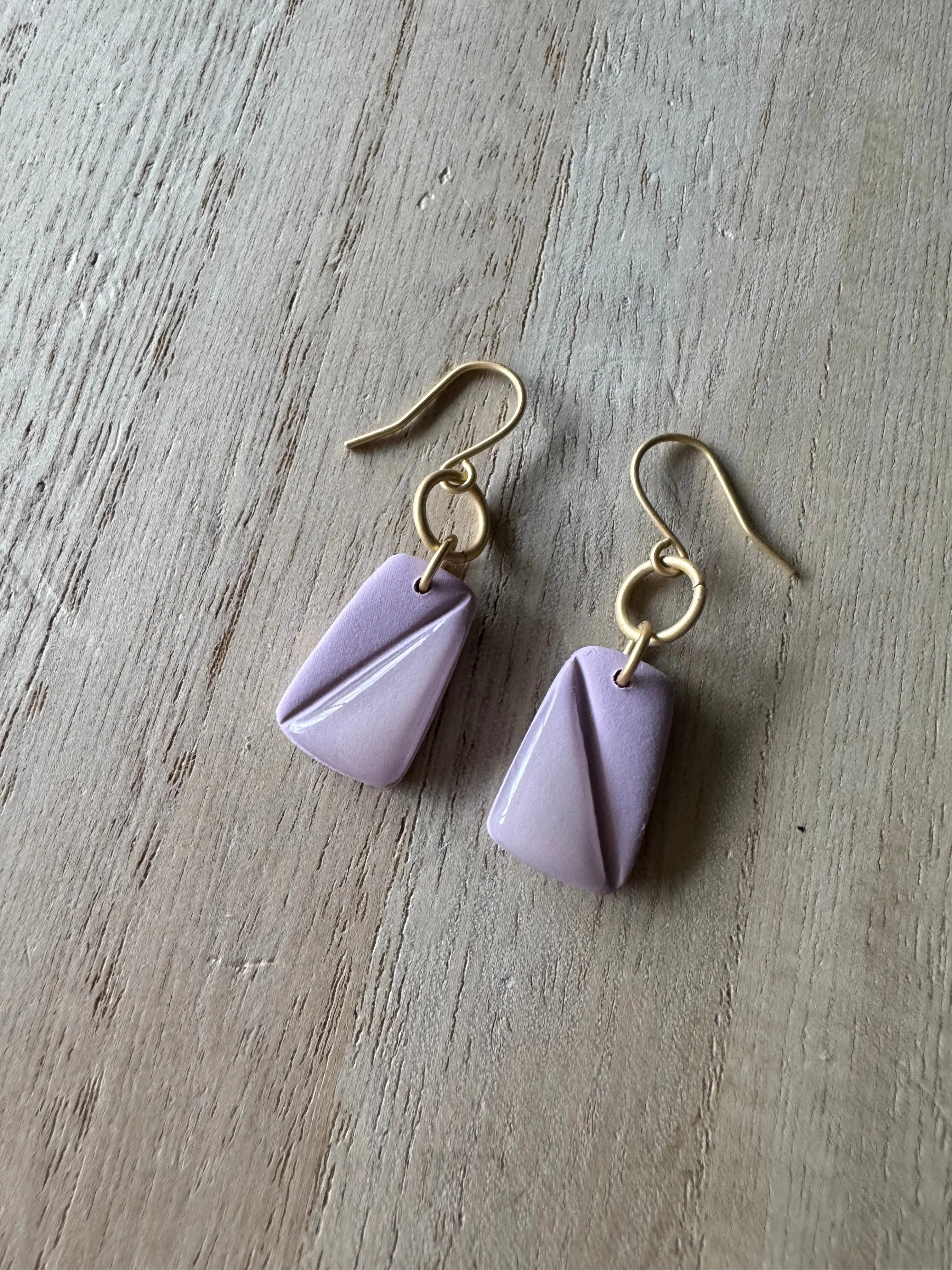 Spring Sorbet Collection -Soft Lilac Mist Purple Clay and Resin Earrings