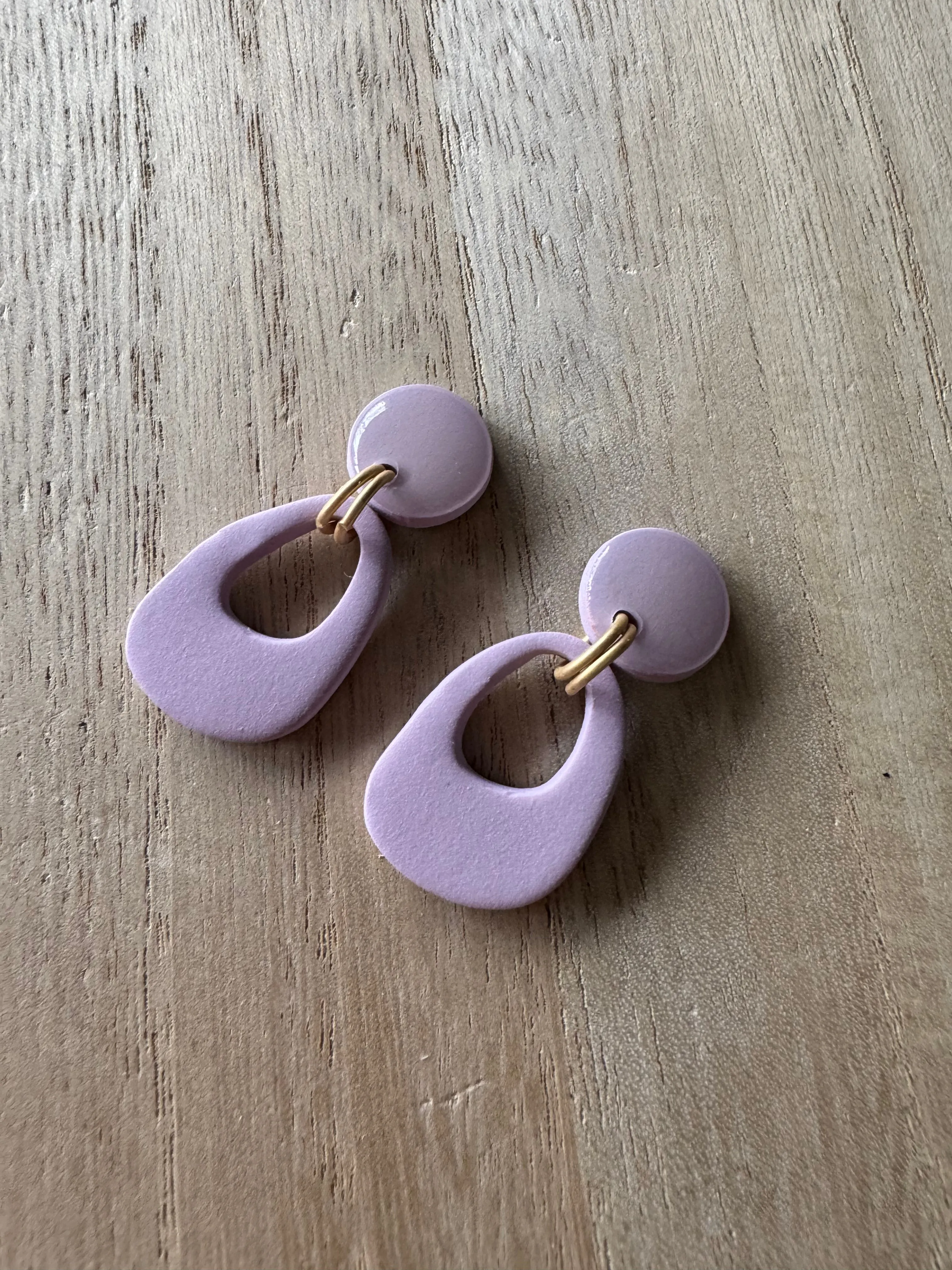 Spring Sorbet Collection -Soft Lilac Mist Purple Clay and Resin Earrings