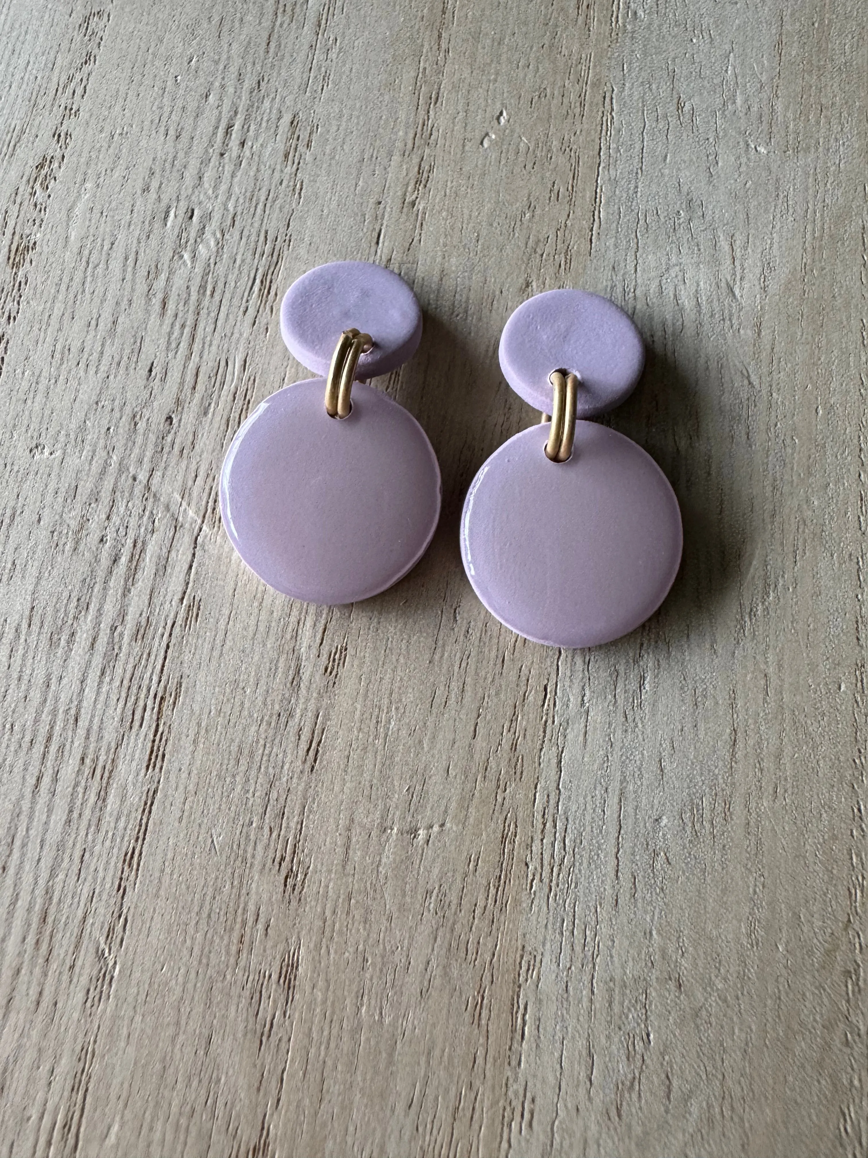 Spring Sorbet Collection -Soft Lilac Mist Purple Clay and Resin Earrings