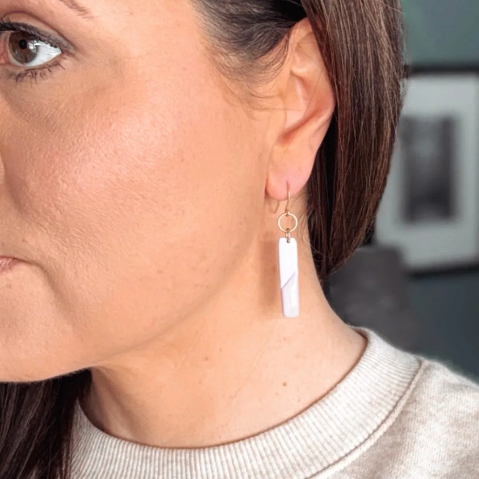 Spring Sorbet Collection -Soft Rose Pink Clay and Resin Earrings