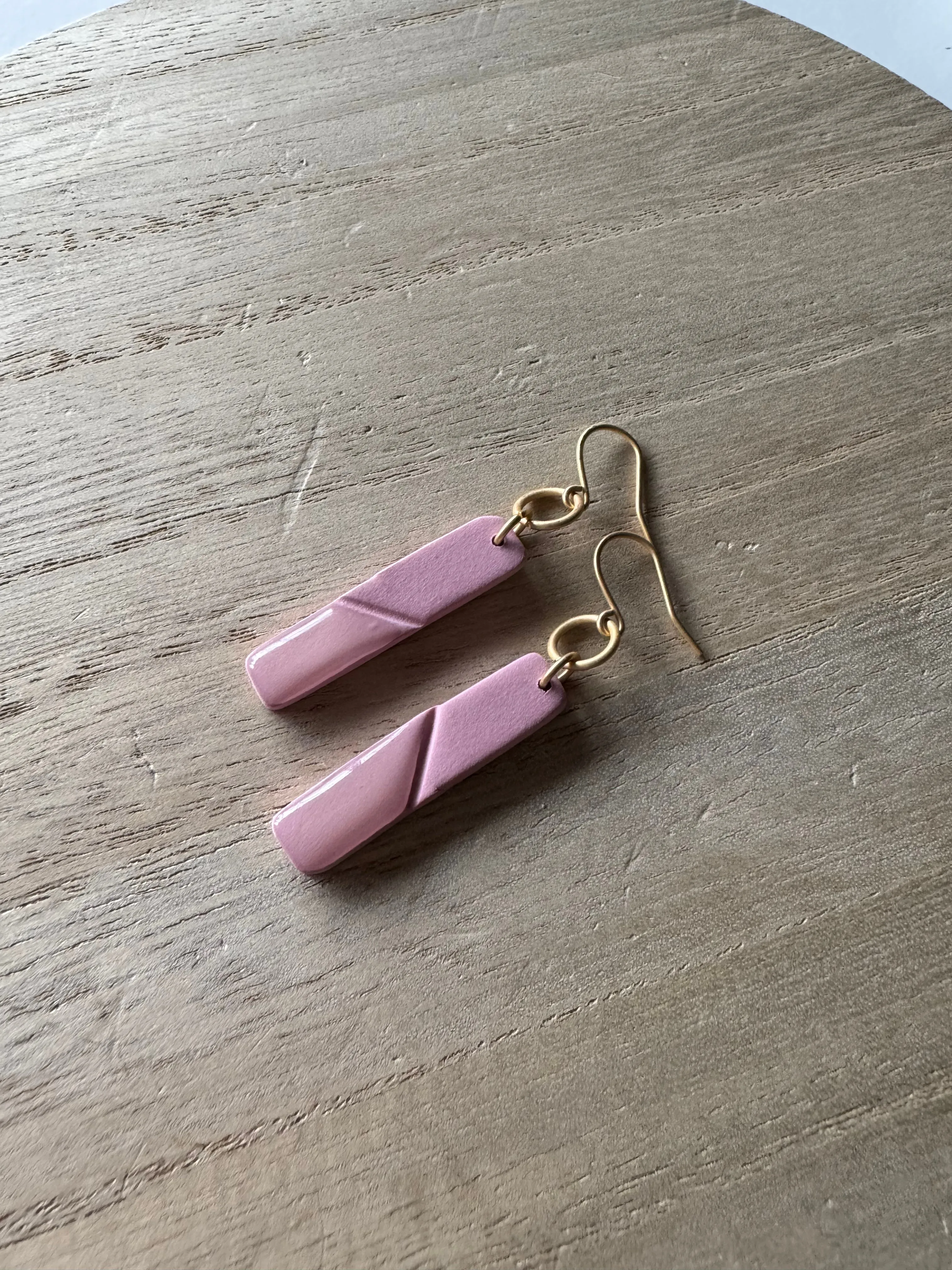 Spring Sorbet Collection -Soft Rose Pink Clay and Resin Earrings