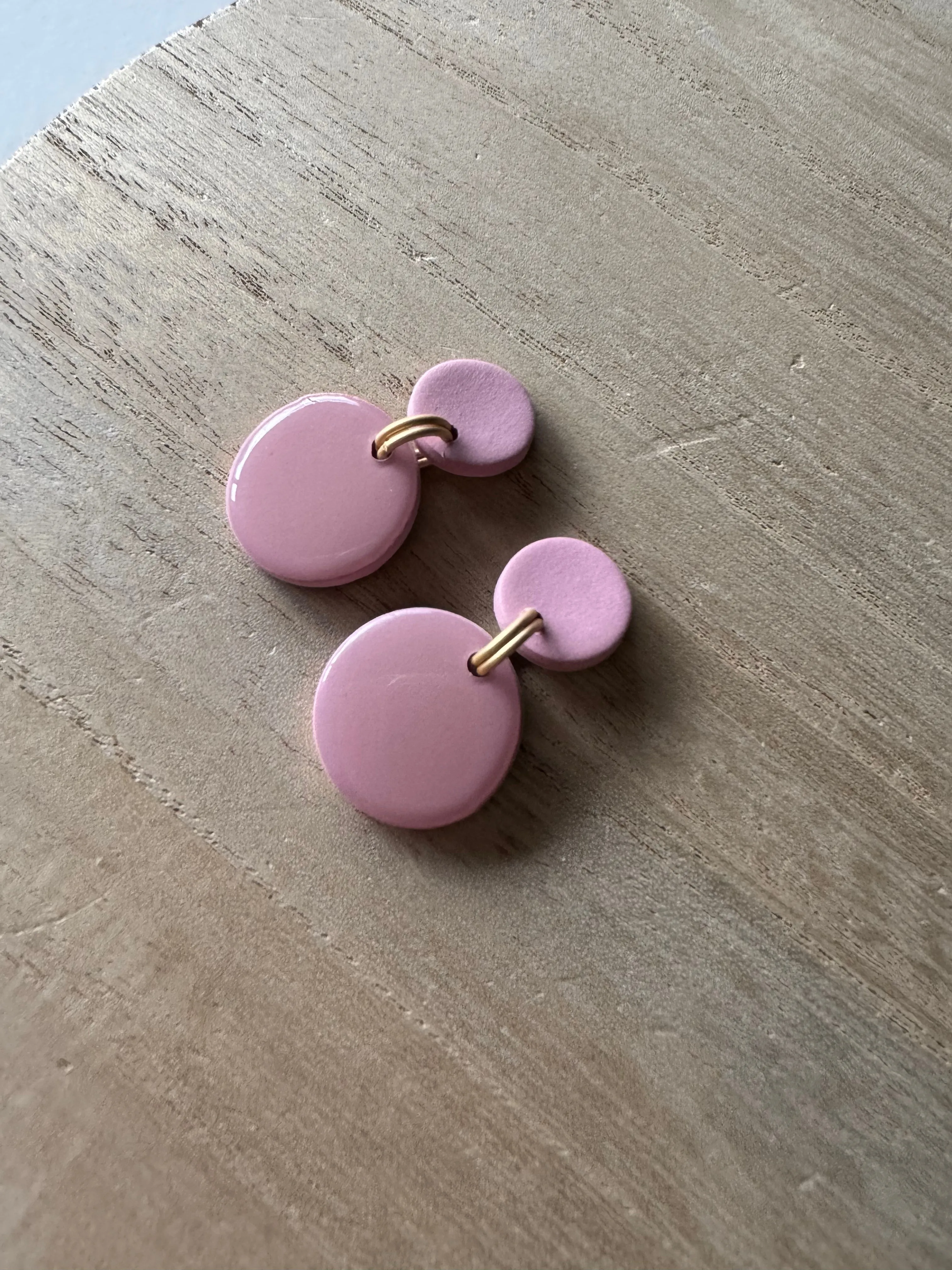 Spring Sorbet Collection -Soft Rose Pink Clay and Resin Earrings