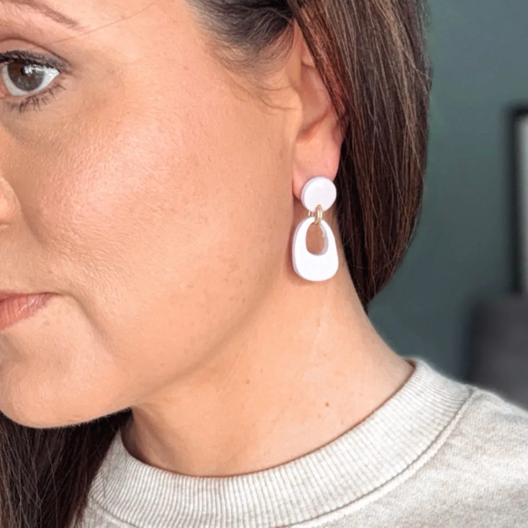 Spring Sorbet Collection -Soft Rose Pink Clay and Resin Earrings