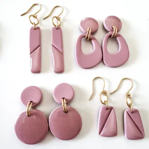 Spring Sorbet Collection -Soft Rose Pink Clay and Resin Earrings