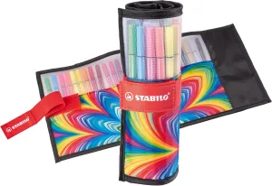 STABILO Premium Fiber-Tip Pen Pen 68 - ARTY - Rollerset of 25 - Assorted Colors
