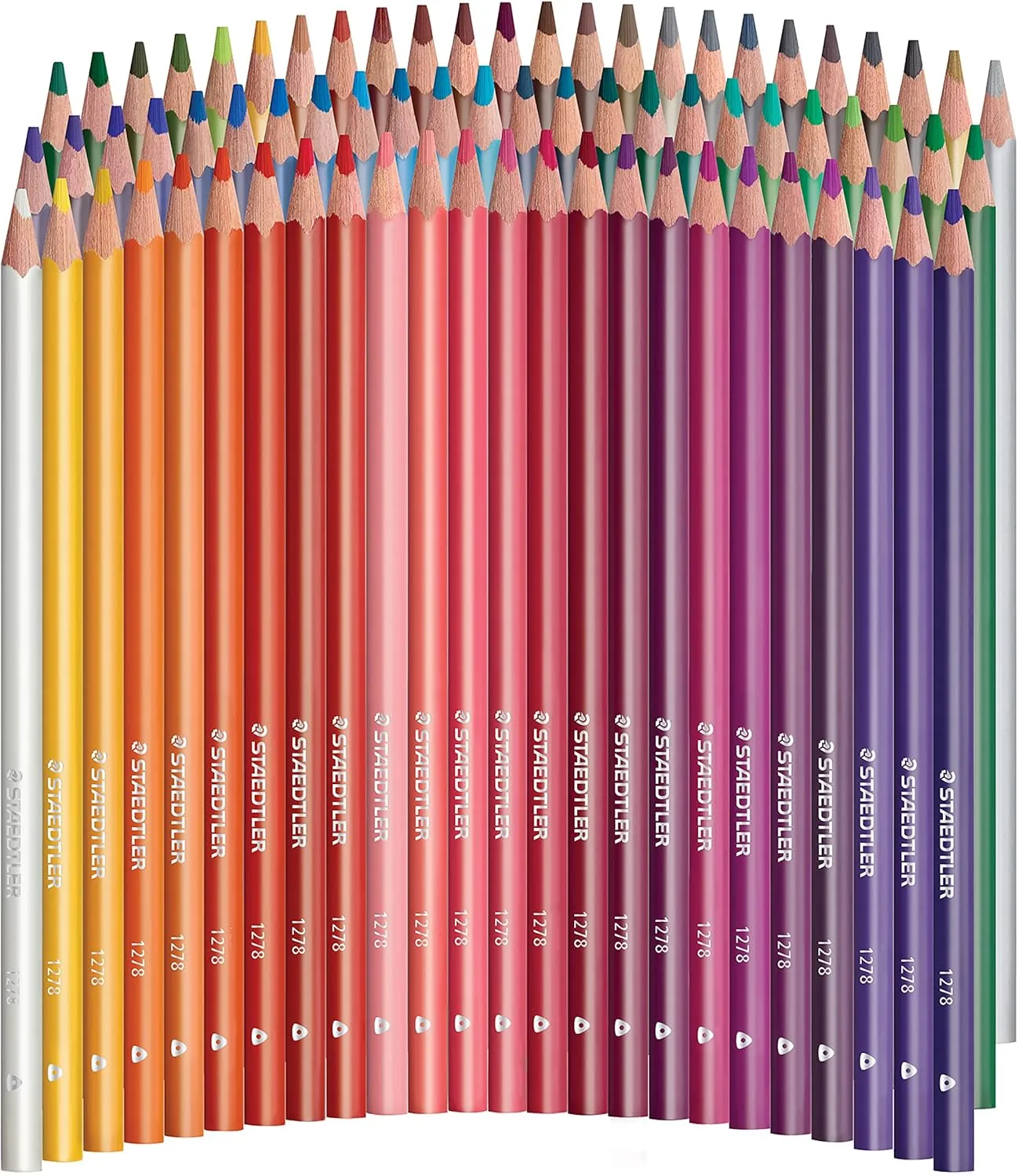 Staedtler Colored Pencils Set (72-Pack) - Ergonomic Triangular Barrel, Smooth 4mm Lines, Wood - 72 Vibrant Colors in Tin, for Artists & Students