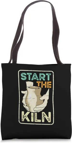 Start The Kiln Pottery Pot Kiln Clay Pottery Tote Bag