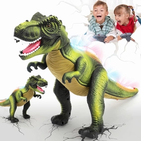 STEAM Life Remote Control Dinosaur Toys for Kids, Electronic Walking Dinosaur Robot with Light Up & Realistic Roaring Sound, Boy Toys for Ages 3-7 Years Old - Green