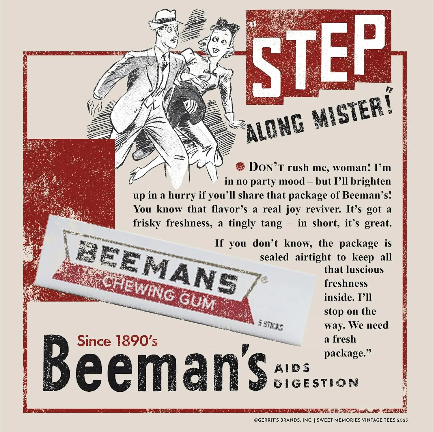 Step Along Vintage Beemans Ad Tee