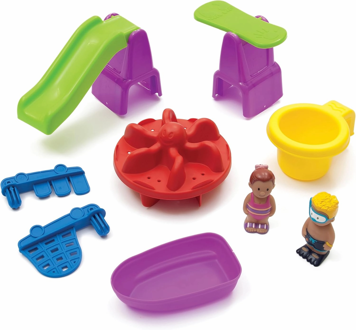 Step2 Splish Splash Seas Water Table, Kids Water Table Activity Sensory Playset, Summer Outdoor Toys, 9 Piece Water Toy Accessories, For Toddlers 1.5  Years Old, Blue & Purple