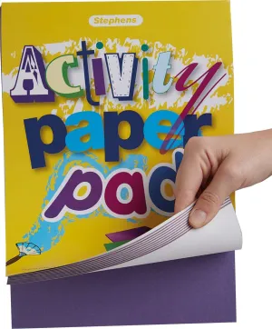 Stephens Activity Coloured Paper Pad A4 100 Sheets, Paper Book For Sketch, Writing, Colouring, Tracing Or A Notebook, For Adults And Kids, For School, Office And Home Use, Keeps Kids Entertained
