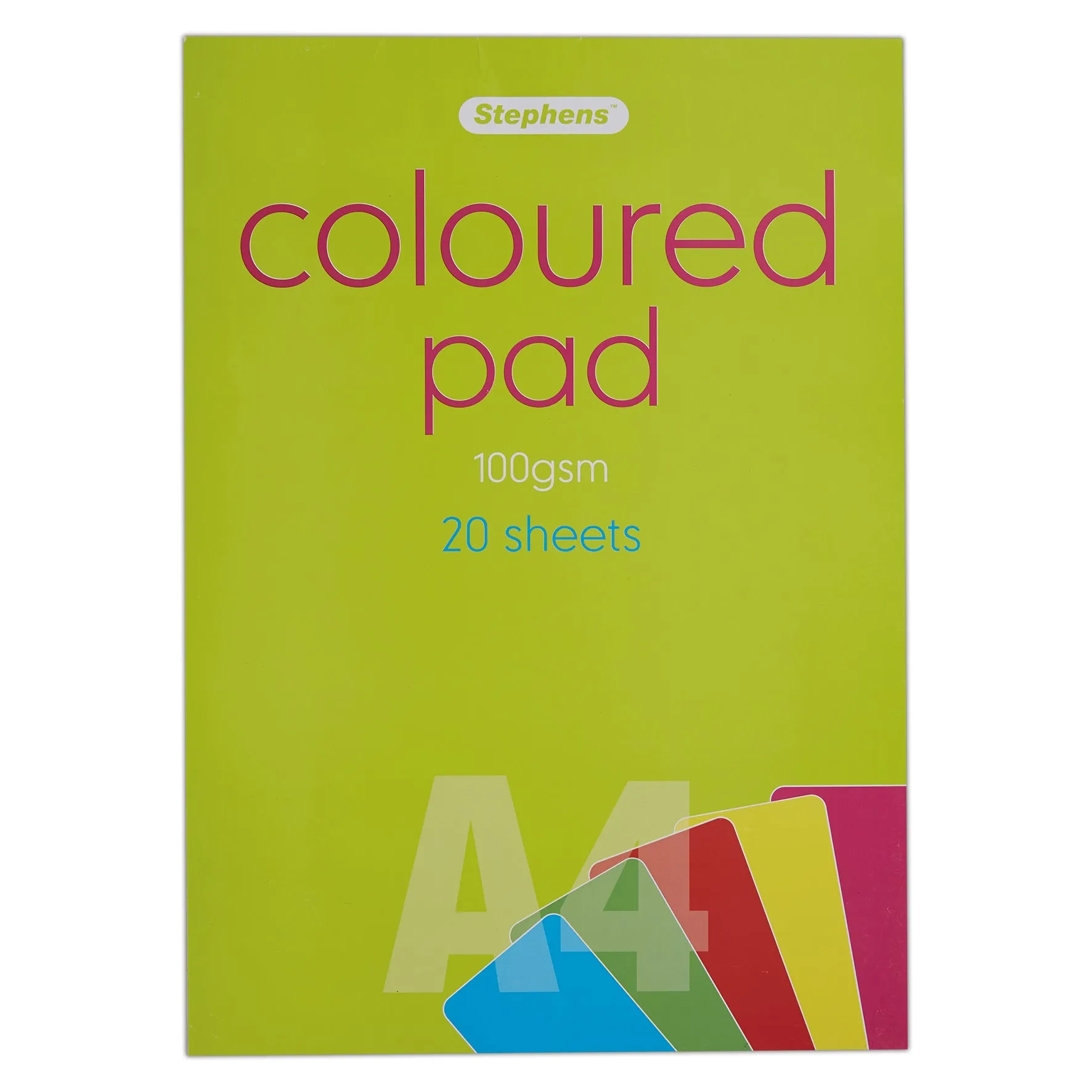 Stephens Rainbow Coloured Paper Pad A4 100gsm 20 Sheets, Ideal For Paper Craft, Drawing, Painting, Origami, Kids Activities, For Girls, Boys Of Any Age, Childrens Craft Toys