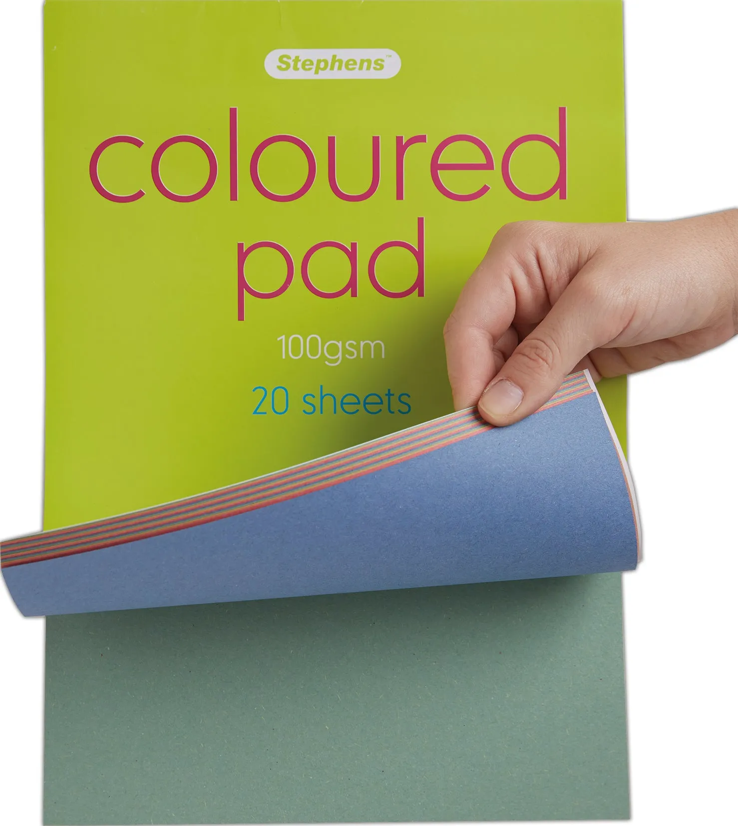 Stephens Rainbow Coloured Paper Pad A4 100gsm 20 Sheets, Ideal For Paper Craft, Drawing, Painting, Origami, Kids Activities, For Girls, Boys Of Any Age, Childrens Craft Toys