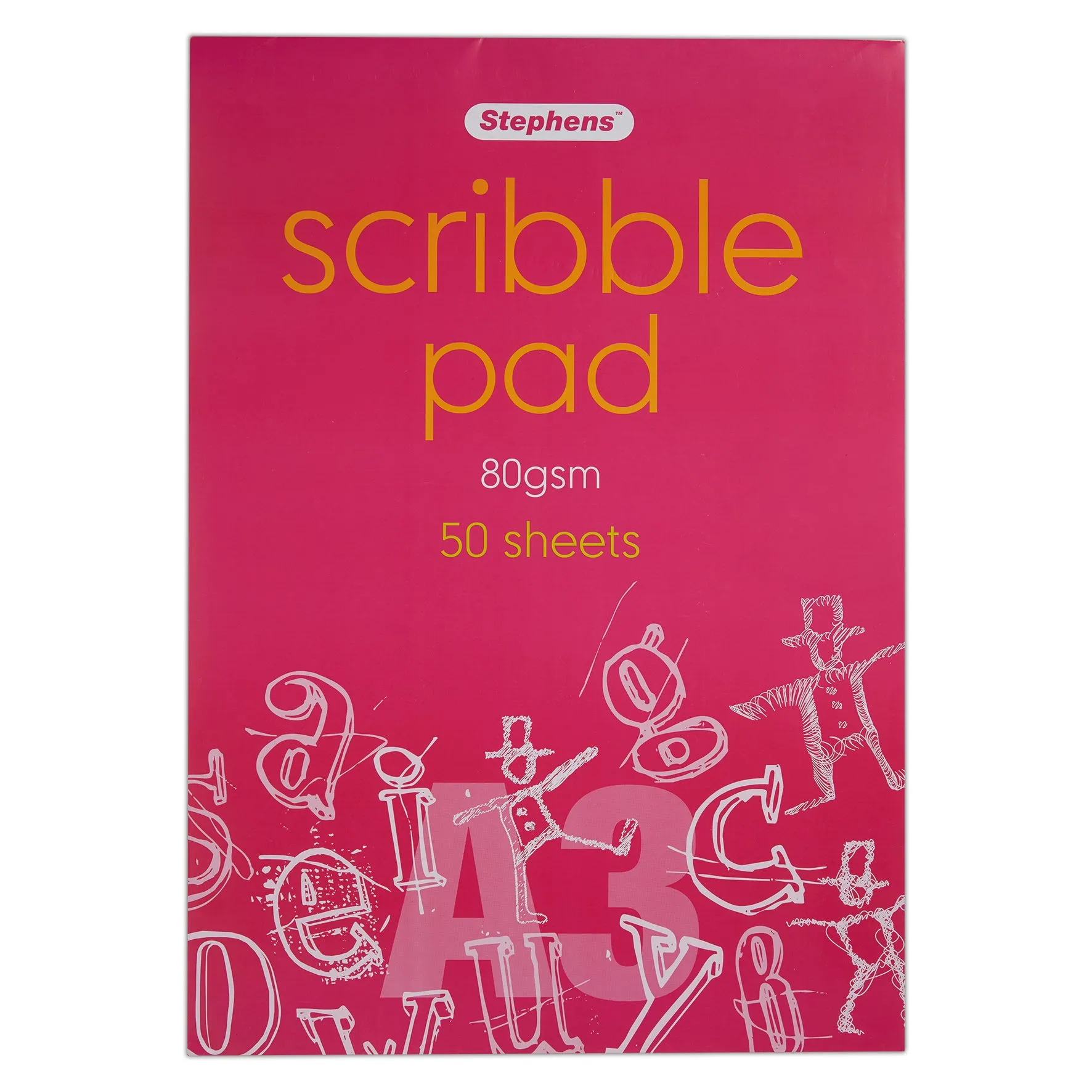 Stephens Scribble Paper Pad A3 80gsm 50 Sheets, Ideal Paper Book For Sketch, Writing, Colouring, Tracing Or As A Notebook, Suitable For Adults And Kids, For School, Office And Home Use
